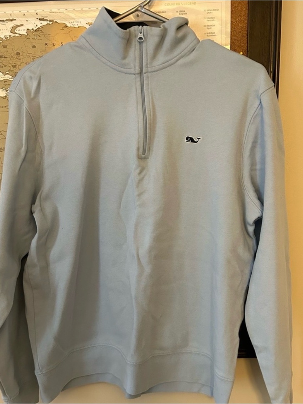 Vineyard Vines Men's Light Blue Quarter Zip Pullover